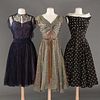 THREE SILK PARTY DRESSES, 1950s