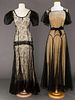 TWO BLACK LACE BIAS GOWNS, 1930s