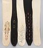 5 PAIR EMBROIDERED STOCKINGS, 1880-1910