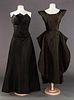 TWO BLACK FAILLE BALL GOWNS, 1940s