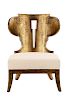 Contemporary Gilt Painted Oversized Chair