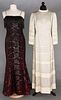TWO BEADED FORMAL DESIGNER GOWNS, 1970s
