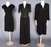 THREE BLACK PARTY/EVENING DRESSES, 1940-1960