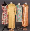 4 SUMMER EVENING DRESSES, 1960-1970s
