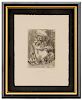 John Sloan "Seven Toed Pete", Signed Etching