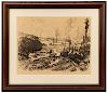 Joseph Pennell, "Munitions Work" Signed Lithograph