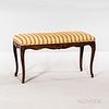 Louis XV Provincial-style Fruitwood and Upholstered Bench