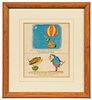Framed Colored Lithograph of an Edward Lear Limerick