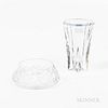 Two Colorless Glass Pieces of Tableware