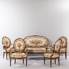 Five-piece Suite of Louis XVI-style Seating Furniture