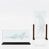 Two Wendy Saxon-Brown Etched Glass Panels