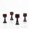 Four Gerry Williams (1926-2014) Studio Pottery Red-glazed Chalices