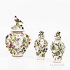Three Thieme Porcelain Vases with Covers