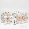 Thirty-five Colorless Glass Bottles