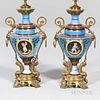 Pair of Porcelain and Gilt-bronze Table Lamps