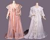 TWO TRAINED BOUDOIR GOWNS, 1900-1910