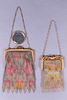 TWO WHITING & DAVIS PAINTED MESH BAGS, AMERICA, 1920s