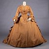 RAW SIENNA SILK FAILLE AFTERNOON OR EVENING GOWN, 1860s