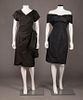 TWO BLACK COCKTAIL DRESSES, 1947-1950s