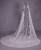 TWO TRAINED TAPE LACE VEILS, EARLY 20TH C