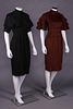 TWO WOOL DAY DRESSES, 1950s