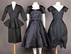 THREE BLACK EVENING OR COCKTAIL DRESSES, AMERICA,