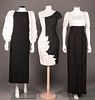 THREE BLACK & WHITE EVENING DRESSES, AMERICA, 1980s
