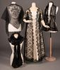 FOUR MOURNING & EVENING WRAPS, MID 19TH C & c. 1900