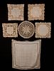 SIX FINE LACE OR EMBROIDERED HANDKERCHIEFS, 19TH C.