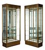 Pair of Tall Brass Bound Display Cabinets