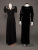 TWO BLACK PARTY DRESSES, c. 1940