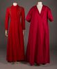 TWO RED EVENING COATS, 1940 & 1956