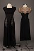 TWO BLACK EVENING DRESSES, c. 1940