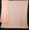 TWO PINK SILK BEDCOVERS, 1930s