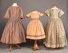 THREE GIRL'S DAY DRESSES, AMERICA, 1840-1850s