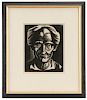 Howard Cook "Happy Uncle", Signed Wood Engraving