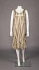 WHITE & GOLD SEQUIN ENCRUSTED EVENING DRESS, LATE 1920s