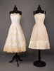 TWO CREAM & LACE PARTY DRESSES, 1950s