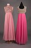 TWO PINK BEADED EVENING GOWNS, 1960s