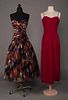 TWO SILK EVENING GOWNS, 1960s & 1980s
