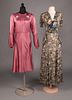 TWO SILK EVENING DRESSES, 1930s
