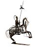 Modern Brutalist Iron Sculpture, Knight on Horse