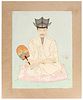 Paul Jacoulet, Figural Woodblock, Signed & Stamped
