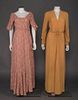 TWO FLOOR LENGTH PARTY DRESSES, 1930-1940s