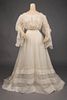 FIVE PIECE TRAINED LINGERIE GOWN, 1900-1910s