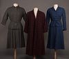TWO WOMEN'S SUITS & ONE COAT, AMERICA, 1940-1950s
