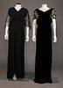 TWO BLACK EVENING GOWNS, 1930s
