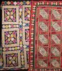 TWO QUILTS, INDIA, & TWO IKAT PANELS, CENTRAL ASIA, MID