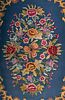 FLORAL WOOL WORK TABLE COVER, FRANCE, 1870-1890