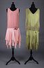 ONE PINK & ONE GREEN FLAPPER DRESS, 1920s